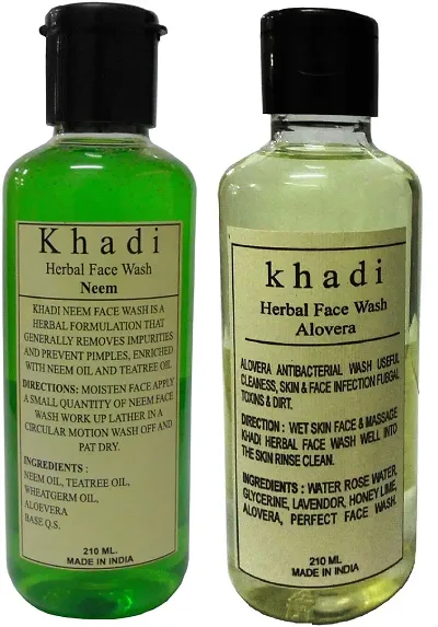 Khadi Herbal 100% Pure And Natural Face Wash Combo-2 Pcs (420 ML)