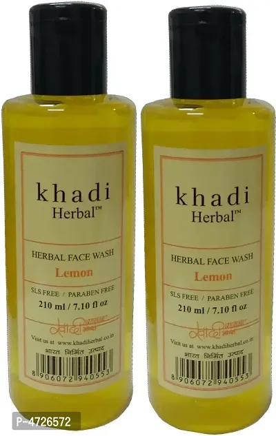 Khadi Herbal Lemon Face wash (SLS FREE /Paraben Free) Face Wash (420 ml)