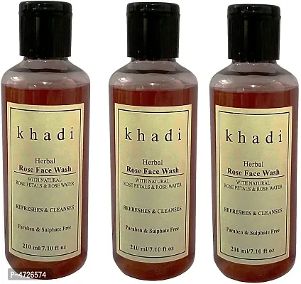 Khadi Herbal Rose face ( Praben  Sulphate Free ) Face Wash (630 g)-thumb0