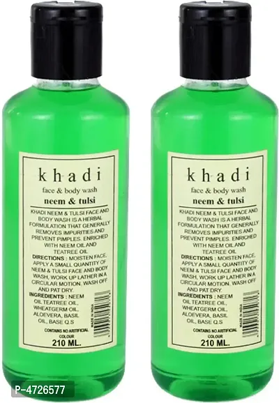 Khadi Herbal Neem - Tulsi Face  Body Wash Face Wash (420 ml)