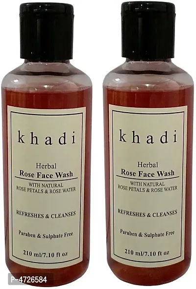 Khadi Herbal Rose face ( Praben  Sulphate Free ) Face Wash (420 ml)-thumb0