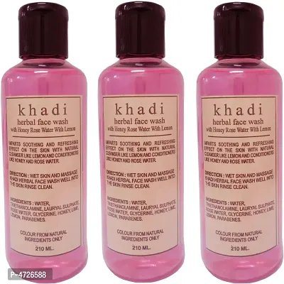 Khadi Herbal Honey Rose water with Lemon  Face Wash (630 ml)-thumb0