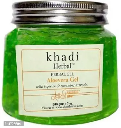 Khadi Herbal ALOEVERA FACE GEL WITHLIQORICE  CUCUMBER EXTRACTS-200gM/7 oz Face Wash (200 g)-thumb0
