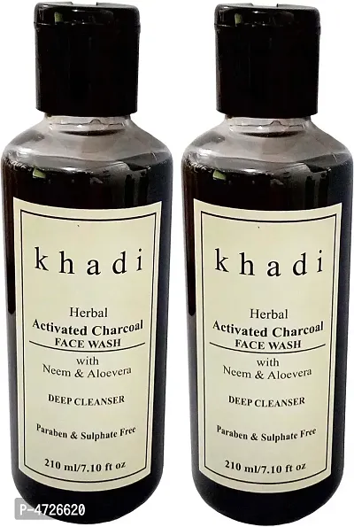 Khadi Herbal Activated Charcoal Face wash ( Paraben  Sulphate Free) Face Wash (420 g)