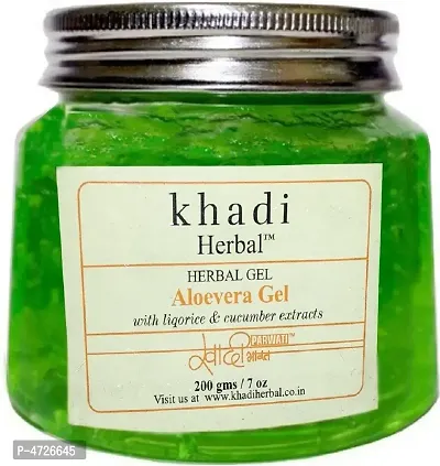 Khadi Herbal Aloevera Gel Green 200 G Skin Care Day Cream-thumb0