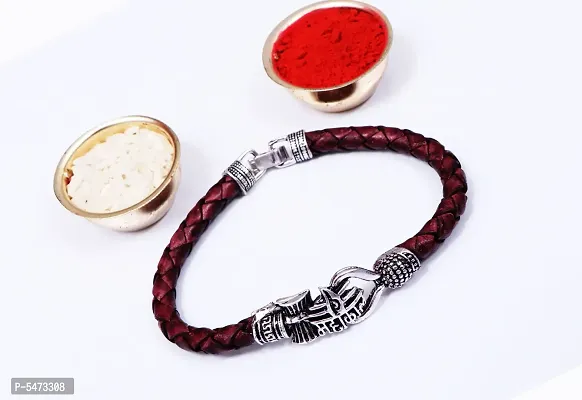 Rudraksh Designer Rakhi bracelet with Roli And Chawal-thumb0