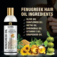Ayurdaily Premium Cold Pressed Fenugreek Hair Oil- For Smooth and Stimulates Growth, Frizz Free and Detangled Hair | Makes Hair Shiny and Silky | 200Ml-thumb2