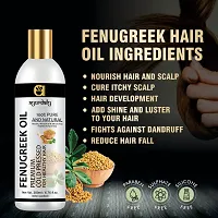Ayurdaily Premium Cold Pressed Fenugreek Hair Oil- For Smooth and Stimulates Growth, Frizz Free and Detangled Hair | Makes Hair Shiny and Silky | 200Ml-thumb1