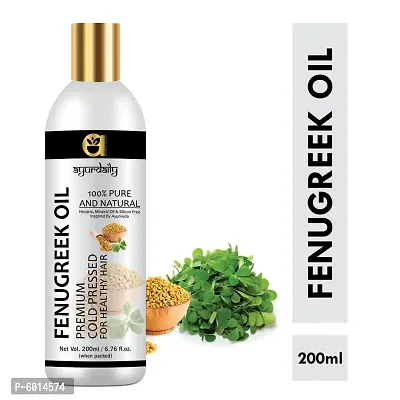 Ayurdaily Premium Cold Pressed Fenugreek Hair Oil- For Smooth and Stimulates Growth, Frizz Free and Detangled Hair | Makes Hair Shiny and Silky | 200Ml-thumb0