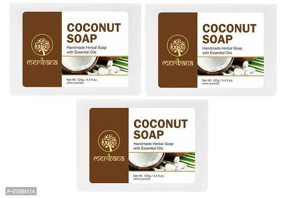 MeriBana Handmade Coconut Bath Soap (3 x 125 g)