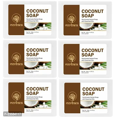 MeriBana Handmade Coconut Bath Soap (6 x 125 g)-thumb0