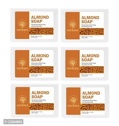 MeriBana Handmade Natural ALMOND Bath Soap (6 x 125 g)-thumb0