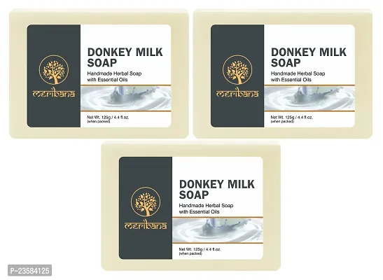 MeriBana Handmade Donkey Milk Bath Soap (3 x 125 g)-thumb0