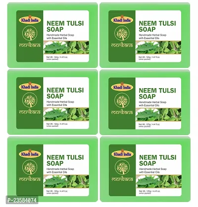 MeriBana Handmade Natural Neem  Tulsi Bath Soap (6 x 125 g)-thumb0