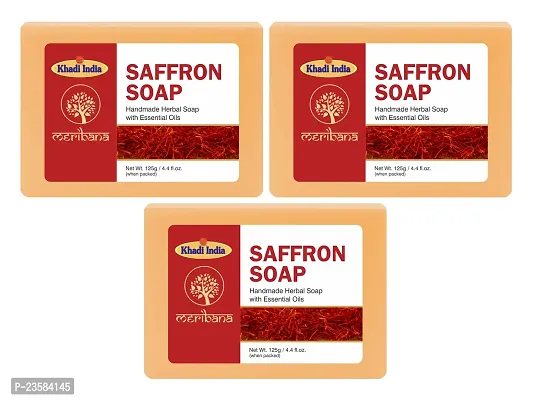 MeriBana Handmade Saffron Bath Soap (3 x 125 g)