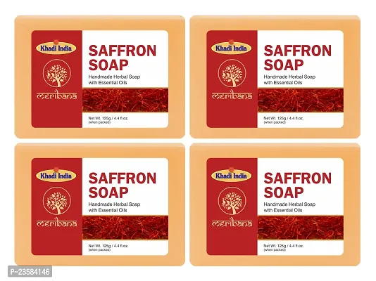 MeriBana Handmade Saffron Bath Soap (4 x 125 g)