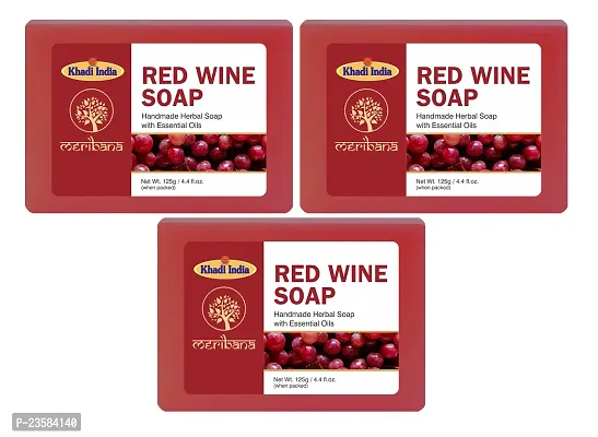 MeriBana Handmade Red Wine Bath Soap (3 x 125 g)