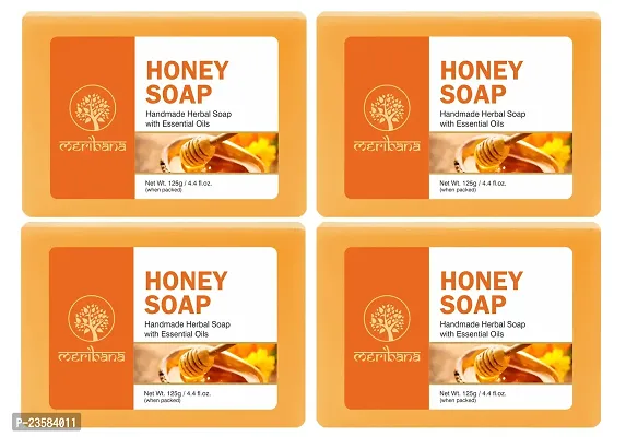 MeriBana Handmade Honey Glycerin Soap (4 x 125 g)-thumb0