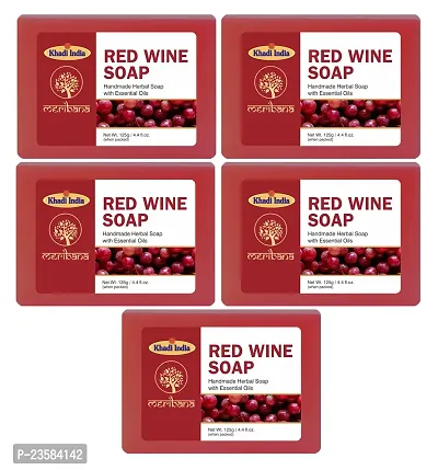 MeriBana Handmade Red Wine Bath Soap (5 x 125 g)