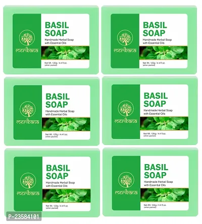 MeriBana Handmade Basil Bath Soap (6 x 125 g)-thumb0