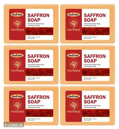 MeriBana Handmade Saffron Bath Soap (6 x 125 g)