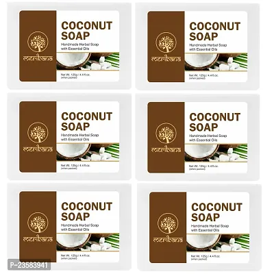 MeriBana Handmade Coconut Milk  Honey Soap (6 x 125 g)