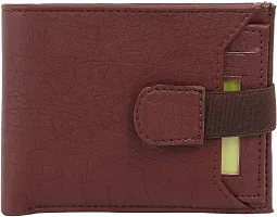 WILD EDGE Men's Stylish Wallet - Men Maroon Solid Two Fold Artificial Leather Wallet (Pack of 1)-thumb3