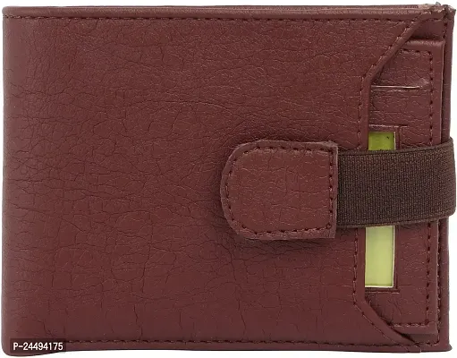 WILD EDGE Men's Stylish Wallet - Men Maroon Solid Two Fold Artificial Leather Wallet (Pack of 1)-thumb4