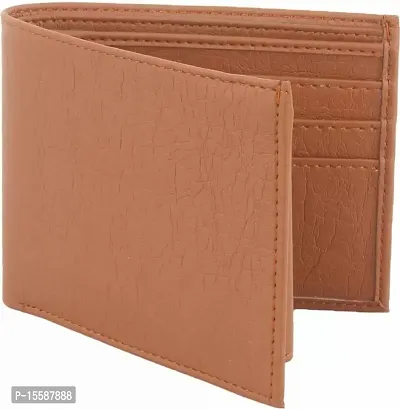 Men Tan Artificial Leather Wallet (5 Card Slots)