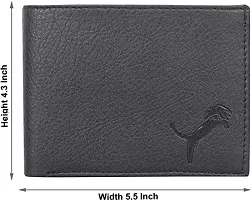 WILD EDGE Men's Wallet in Solid Design with Flap Closure Artificial Leather | Stylish Men's Two-Fold/Bi-Fold Wallet (Black)-thumb3