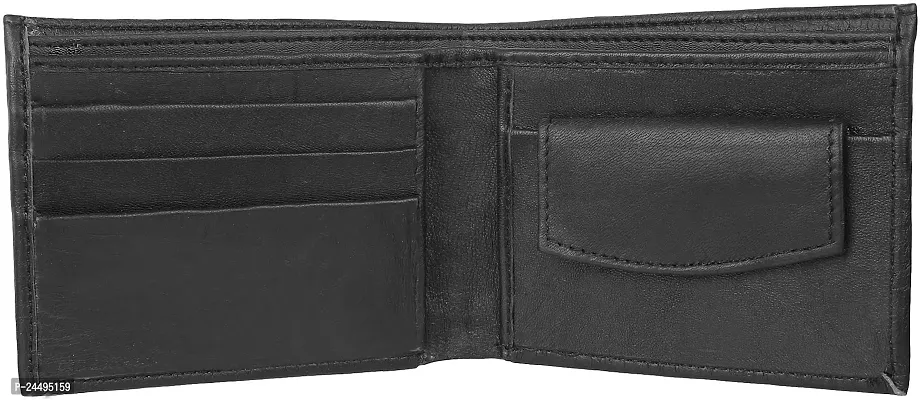 WILD EDGE Black Handcrafted Formal and Stylish Wallet -Artificial Leather Wallet for Men - Slim Bi-fold Stylish Wallet for Men -Black (Pack of 1)-thumb2