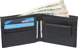 WILD EDGE Black Handcrafted Formal and Stylish Wallet -Artificial Leather Wallet for Men - Slim Bi-fold Stylish Wallet for Men -Black (Pack of 1)-thumb2