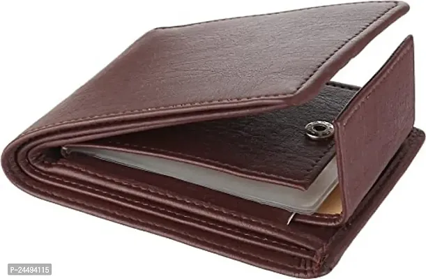 WILD EDGE Dark Brown Men's Wallet with Transparent Card Compartments | Smart and Formal Artificial Leather Wallet for Men