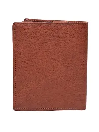 WILD EDGE Genuine Leather Brown Card Holder/Wallet with Button Closure for Men/Women - Stylish Leather Card Holder/Wallet with Currency Compartment and Card Pocket (Pack of 1)-thumb4