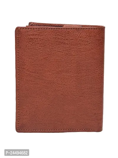 WILD EDGE Genuine Leather Brown Card Holder/Wallet with Button Closure for Men/Women - Stylish Leather Card Holder/Wallet with Currency Compartment and Card Pocket (Pack of 1)-thumb5