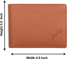 WILD EDGE Men's Wallet in Solid Design with Flap Closure Artificial Leather | Smart Men's Two-Fold/Bi-Fold Wallet (Tan)-thumb3