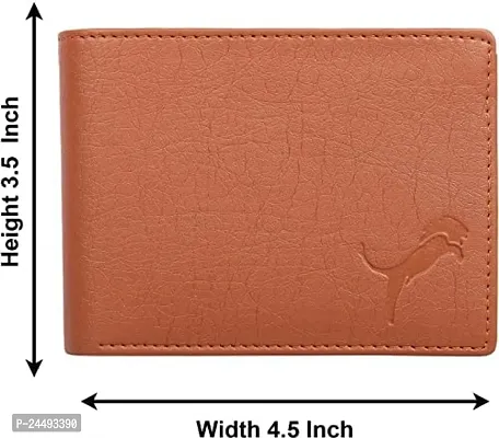 WILD EDGE Men's Wallet in Solid Design with Flap Closure Artificial Leather | Smart Men's Two-Fold/Bi-Fold Wallet (Tan)-thumb4