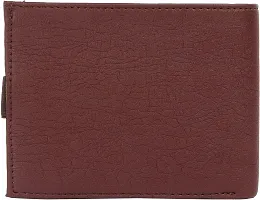 WILD EDGE Maroon Men's Wallet with Black Detachable Card Holder and Button Closure - Men Maroon Solid Two Fold Artificial Leather Wallet (Pack of 1)-thumb2