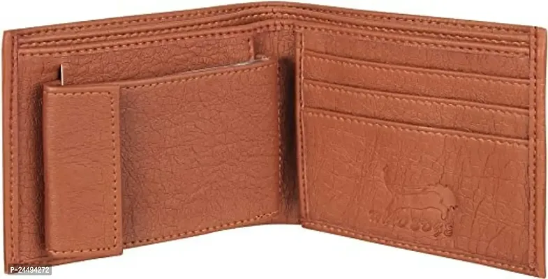 WILD EDGE Men's Stylish Wallet - Men Brown Solid and Minimal Design Two Fold Artificial Leather Wallet (Pack of 1)