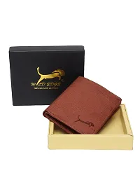 WILD EDGE Genuine Leather Brown Card Holder/Wallet with Button Closure for Men/Women - Stylish Leather Card Holder/Wallet with Currency Compartment and Card Pockets (Pack of 1)-thumb1