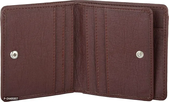 WILD EDGE Dark Brown Tri-Fold Men's Wallet - Formal/Casual/Stylish Artificial Leather Wallet for Men - Dark Brown Men's Three-Fold Purse-thumb4