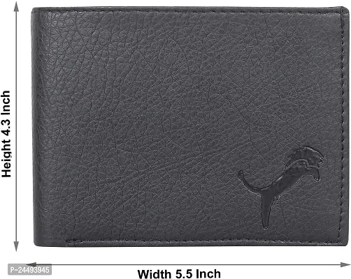 WILD EDGE Black Bi-fold Wallet for Men - Solid Black Two-Fold Artificial Leather Wallet for Men - Minimal Thin Pocket Wallet (Black)-thumb2