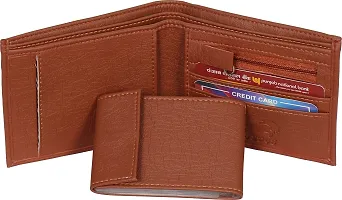 WILD EDGE Mens Bi-fold Leather Wallet | Stylish Leather Wallet for Men | Flap-Closure Solid Design Leather Wallet for Men (Brown)-thumb2