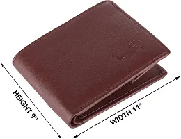 WILD EDGE Men's Wallet in Solid Design with Button Closure Artificial Leather | Smart Men's Two-Fold/Bi-Fold Wallet (Brown)-thumb3