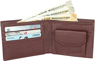 WILD EDGE Wallet for Men with ATM Card Holder - Brown Leather Wallet in Solid Design - Minimal Thin Pocket Wallet (Brown)-thumb3