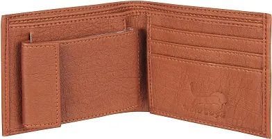 WILD EDGE Men's Stylish Wallet - Men Brown Solid and Minimal Design Two Fold Artificial Leather Wallet (Pack of 1)-thumb3