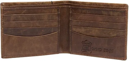 WILD EDGE Genuine Leather Brown Men's Wallet with Snap Closure - Stylish Leather Wallet for Men (Pack of 1)-thumb1