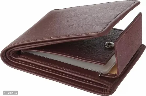 Men Brown Artificial Leather Money Clip (10 Card Slots)-thumb0