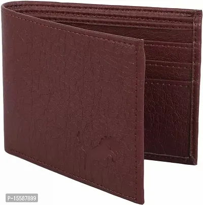 Men Brown Artificial Leather Wallet (8 Card Slots)