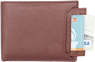 WILD EDGE Wallet for Men with ATM Card Holder - Brown Leather Wallet in Solid Design - Minimal Thin Pocket Wallet (Brown)-thumb1